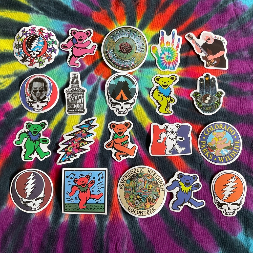 Stickers Grateful Dead 20 Pieces Dancing Bear Jerry Hippie Band Decal Car #AD