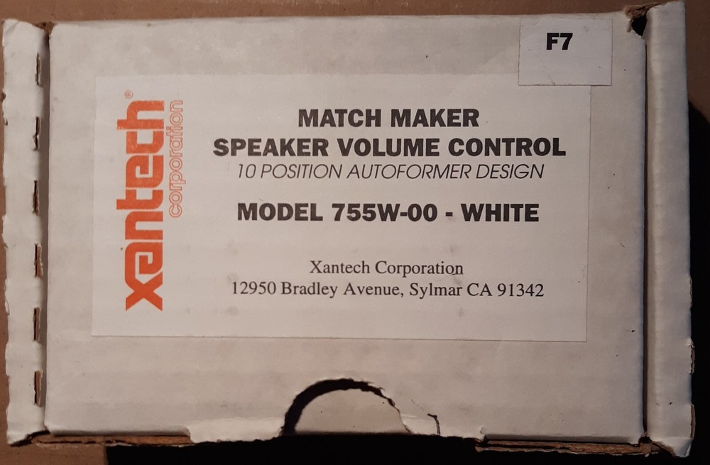 Xantech MATCH MAKER Speaker Volume Control 755W-00 White