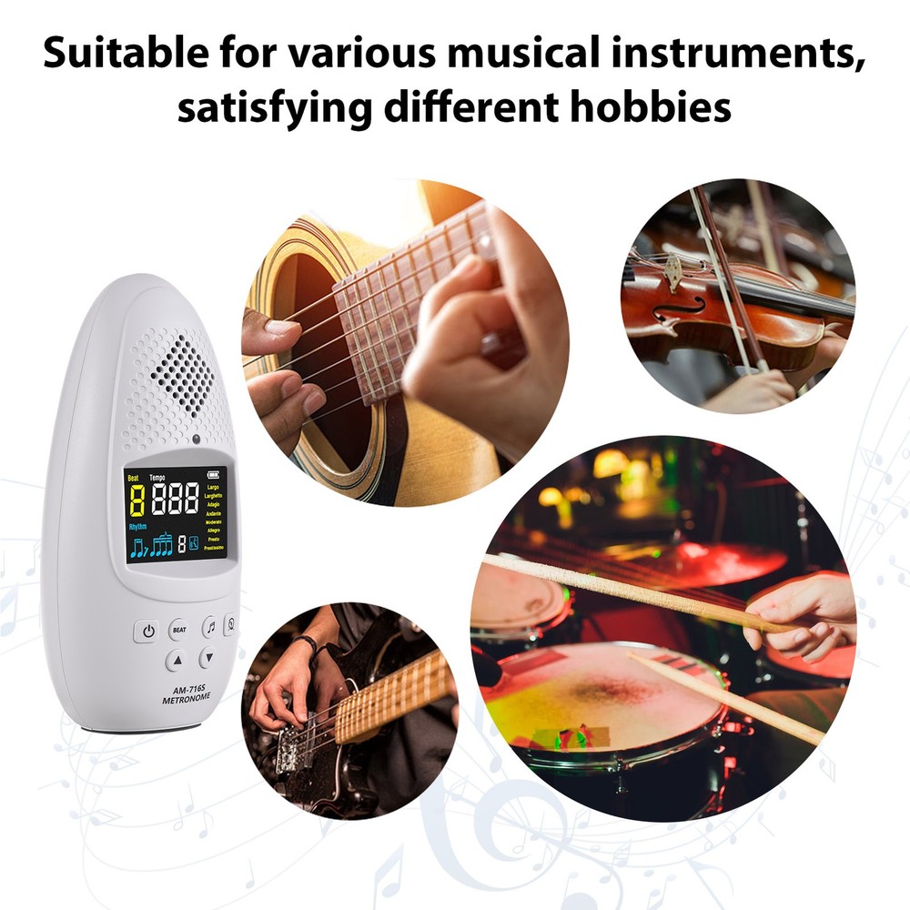 Portable Electronic Metronome Vocal Function Adjustable Volume For Guitar UQNW