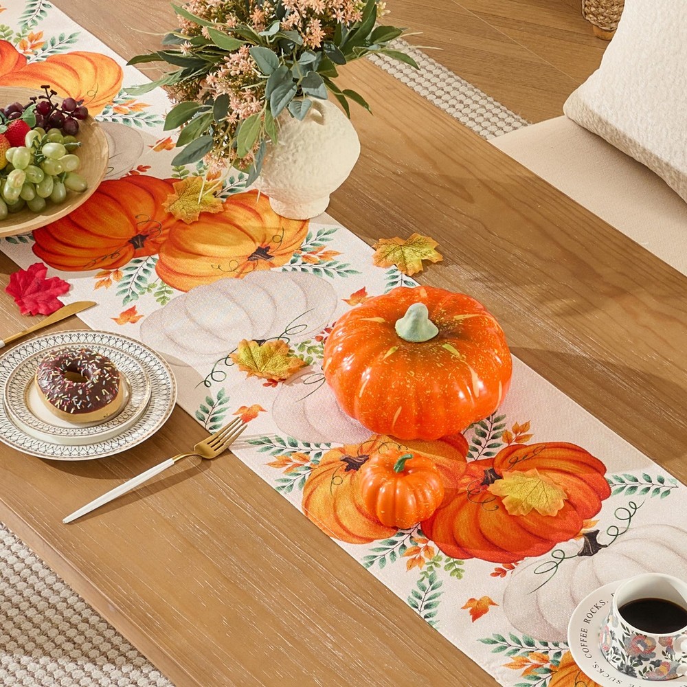 Thanksgiving Table Runner for Thanksgiving Decorations, Fall Table Runner wit...