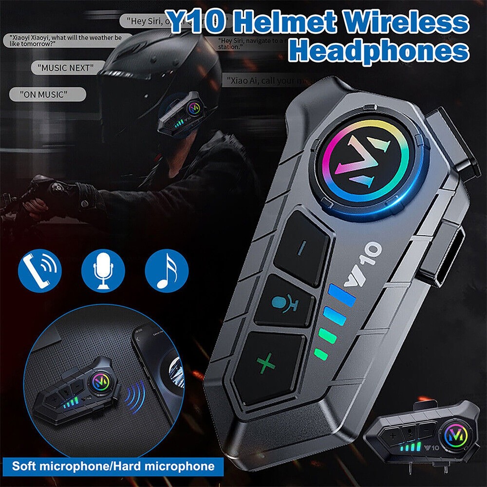 HiFi Bluetooth 5.3 Voice Control Wireless Headphone Motorcycle Helmet Headset