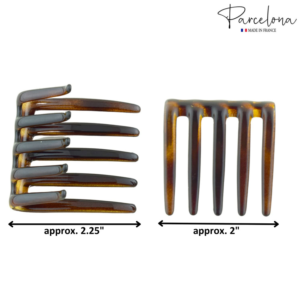 French Crab Interlocking Medium 2 1/4" Celluloid No Slip Ponytail Updo Clips Fle