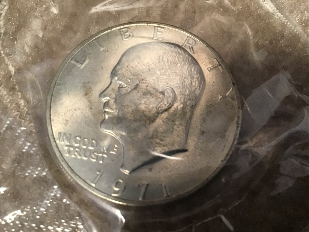 1971-S Eisenhower Silver Dollar 40% Uncirculated OGP Blue Envelope~US Mint