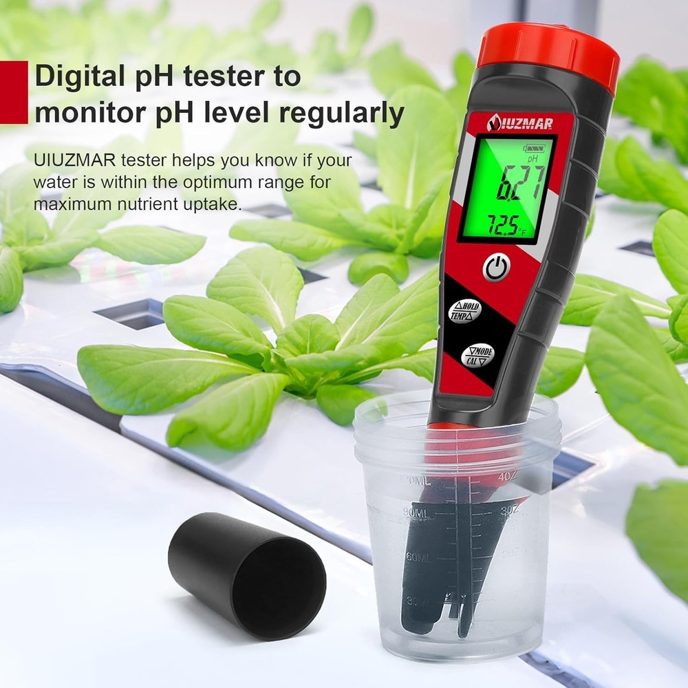 UIUZMAR pH Meter for Water Hydroponics and Calibration Solution