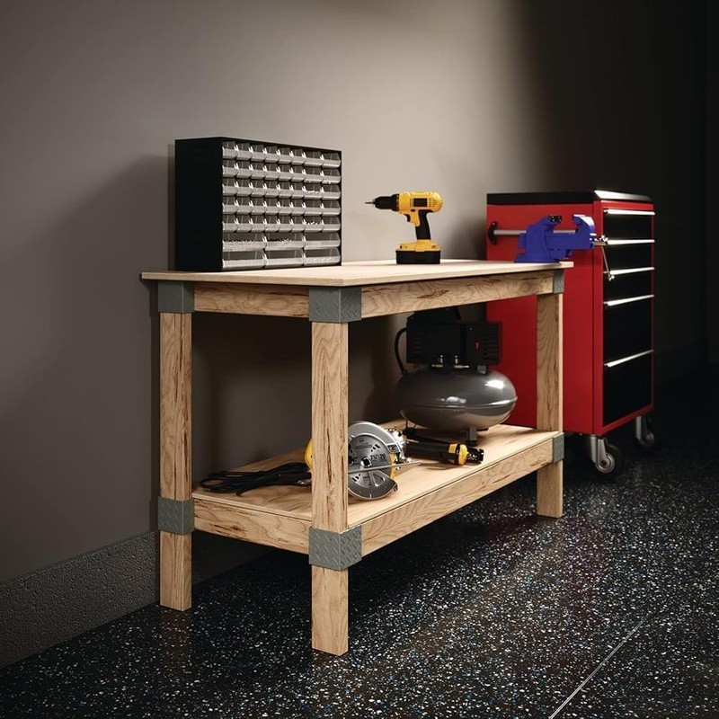 Workbench Hardware Kit Plastic Brackets Easy Build Plans 90 Degree Cuts New