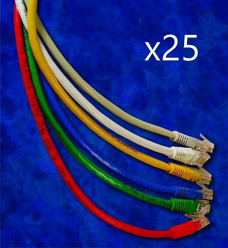 25 Pack - 5ft CAT6 Ethernet Network LAN Router Patch Cable Cord - Pick Colors