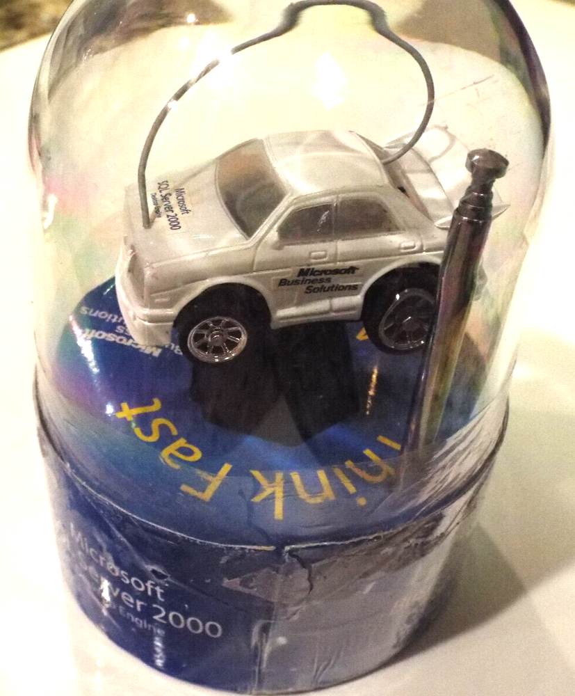 Charge-N-Go Mini Racer RC Car "Microsoft SQL Server 2000" SEALED New White