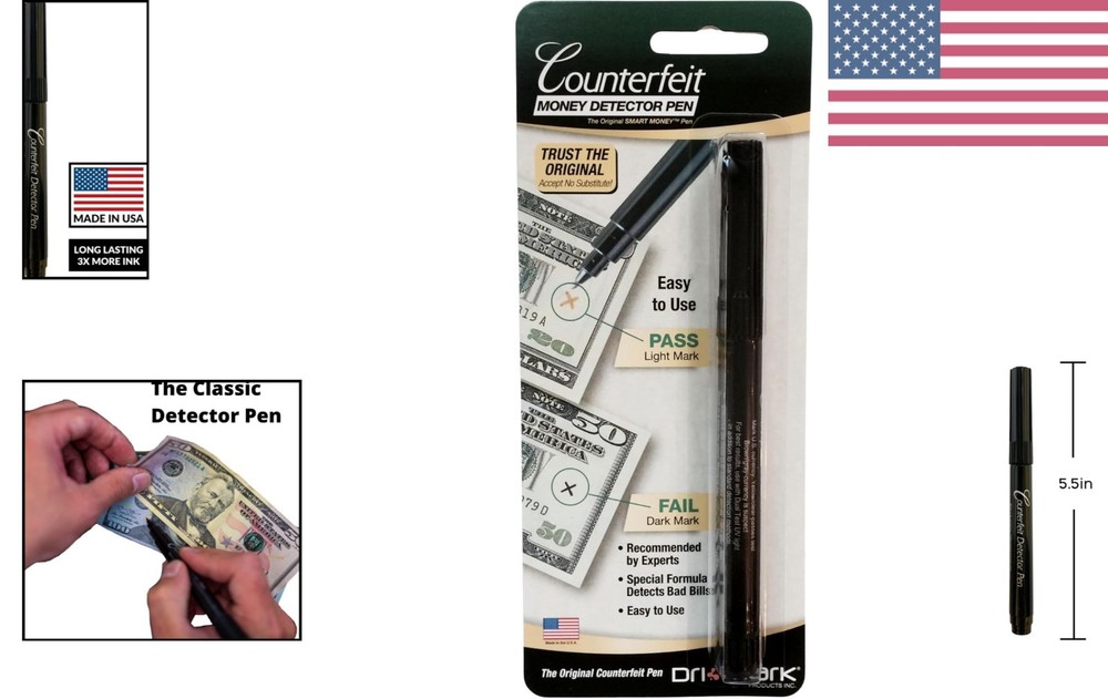 Essential Counterfeit Bill Marker with 3x Ink Capacity for Maximum Safety