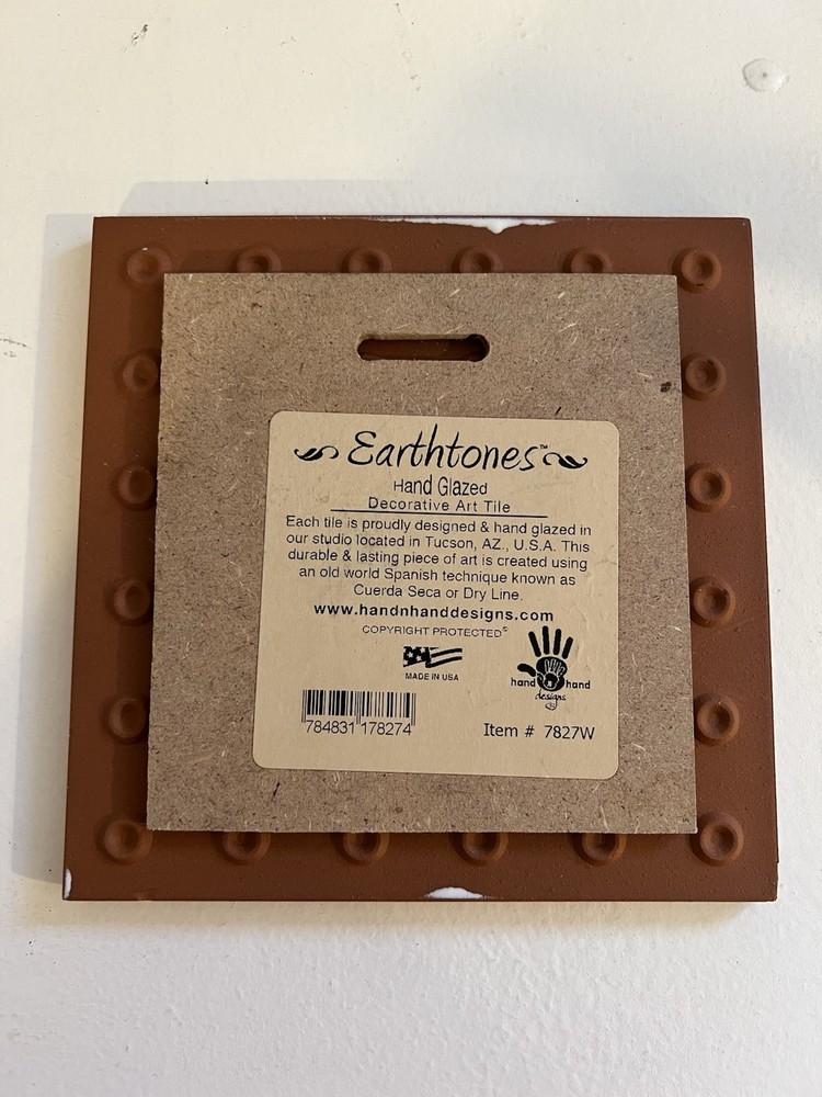 Rooster Hand Glazed Ceramic Decorative Tile in Earthtones
