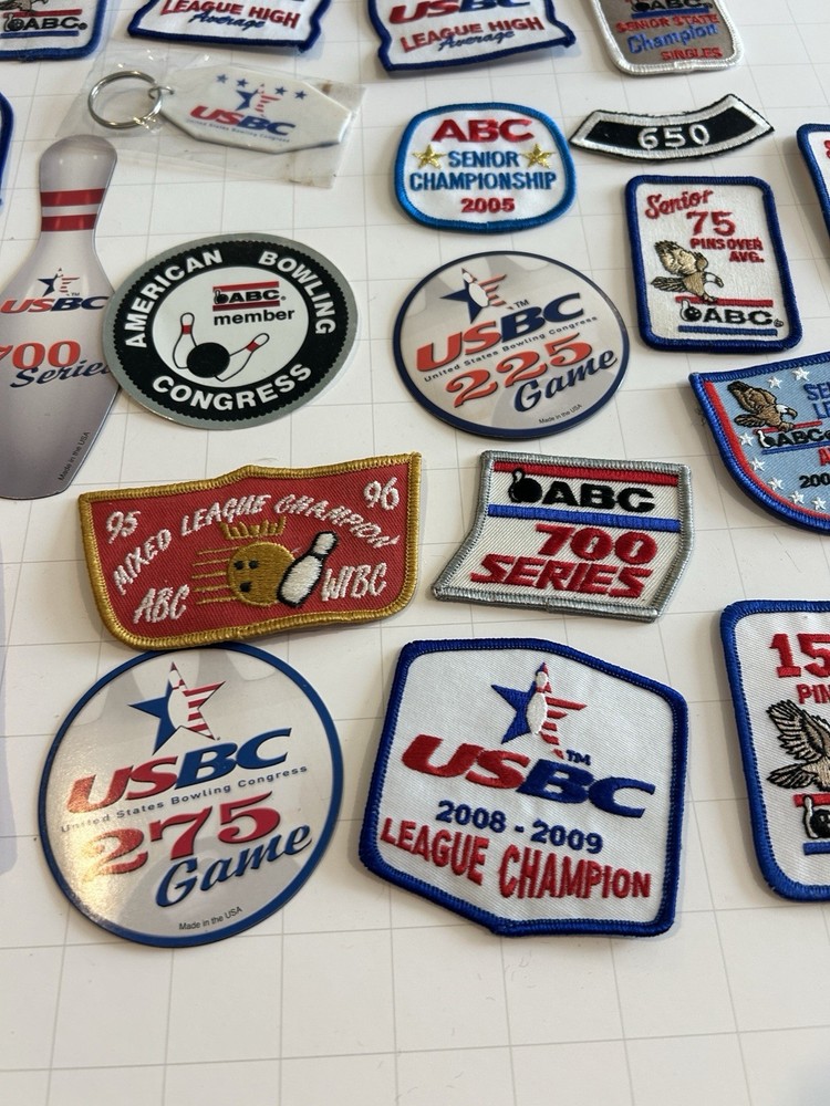 vintage bowling patch's and some extras Lot