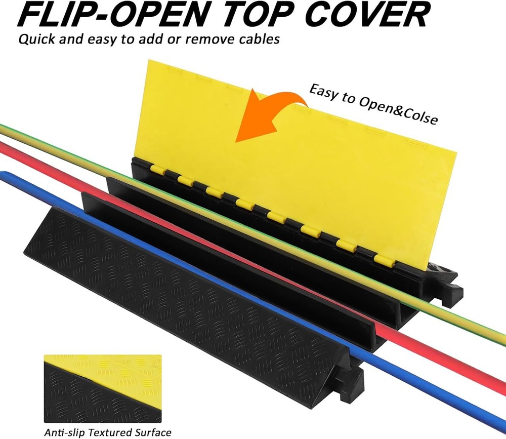 Rubber Cable Ramp 3 Large Channel Cable Protector Ramps