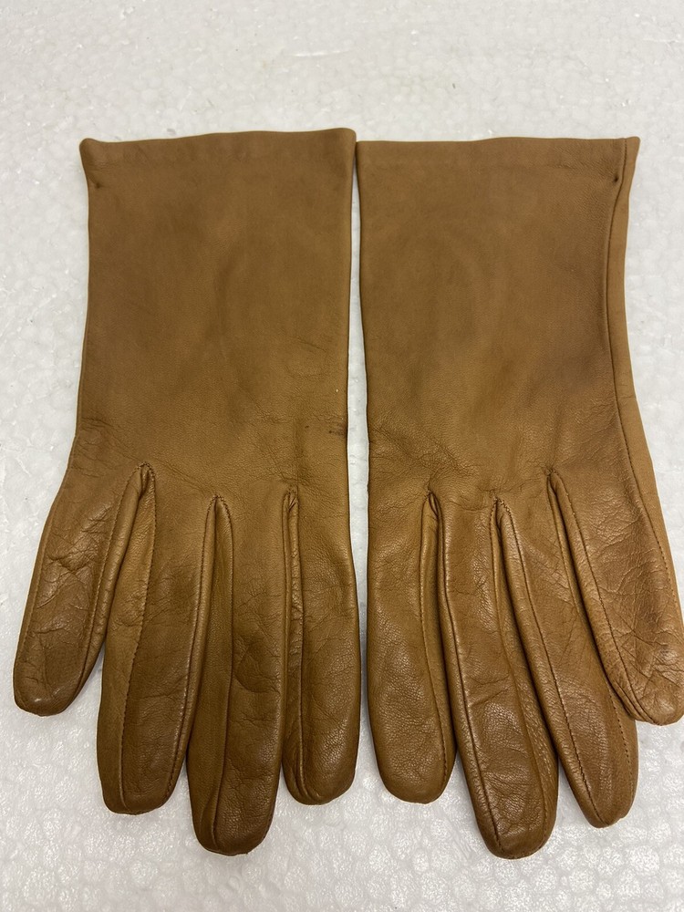 Genuine Leather Women’s Gloves Brown Lined Soft Soft Basic