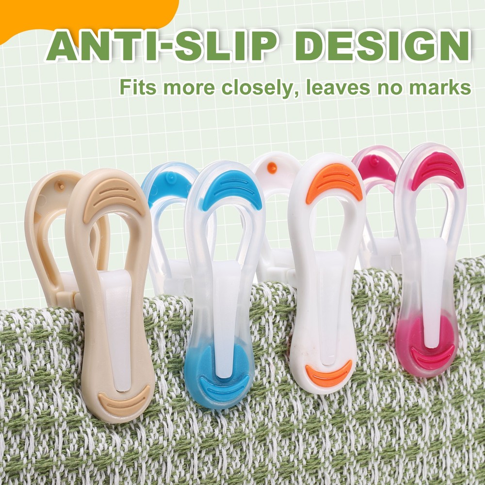 20 Pack Plastic Clothespins, Laundry Clips Spring Clothespins, Orange