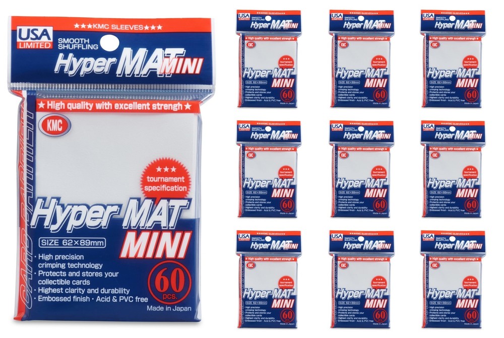 KMC Hyper Mat Mini Yu-Gi-Oh Size Sleeves - Hyper Matte White [10 packs]
