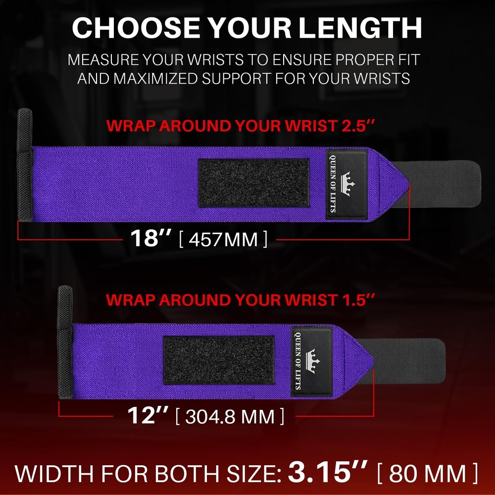 Weightlifting Wrist Wraps with Thumb Loop 18" HeavyDuty Support for