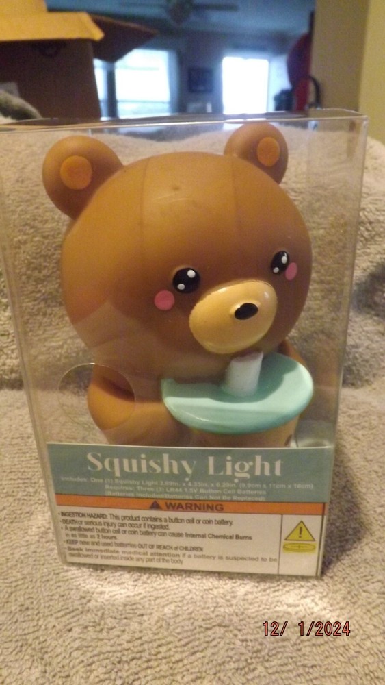 Teddy Bear Shaped Squishy Light--Brand New