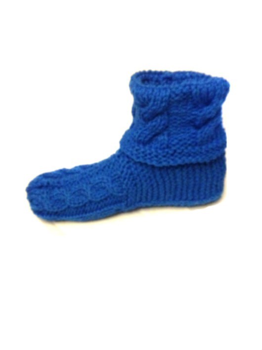 Vertical Braided Cuff Slippers Booties Printed Knitting Pattern  