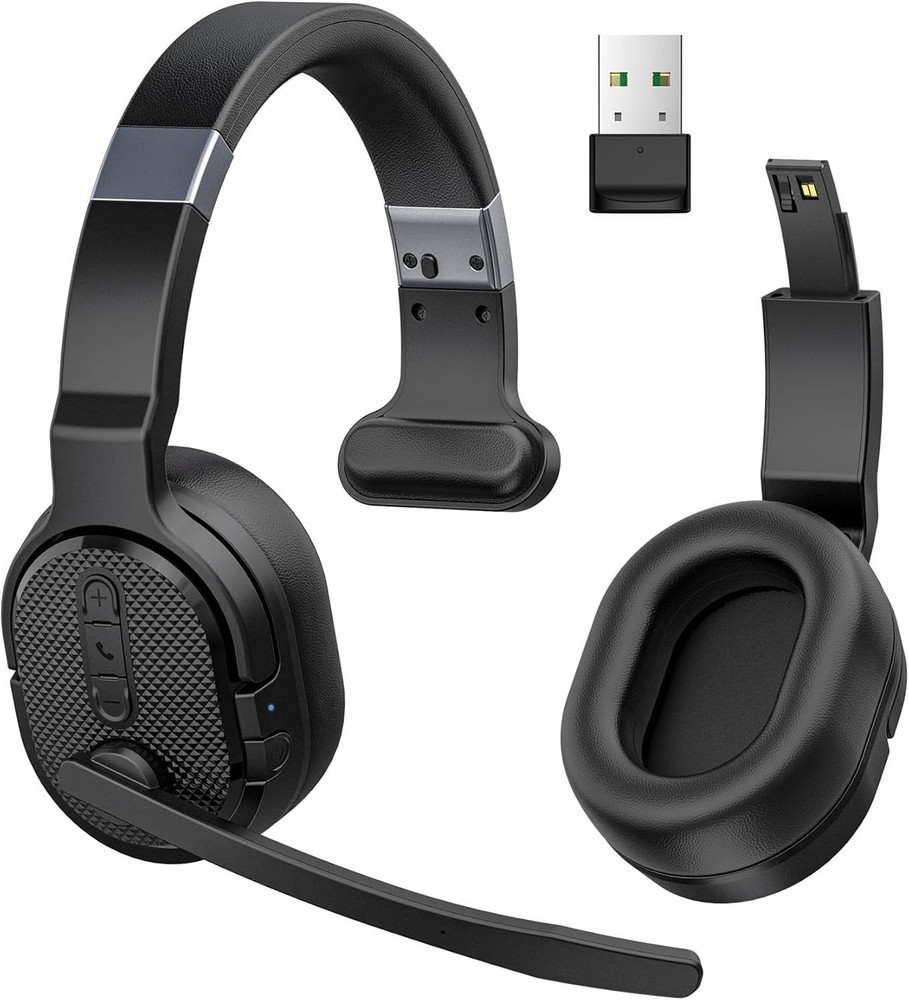 Trucker Bluetooth Headset with Dongle, Noise Cancelling Microphone