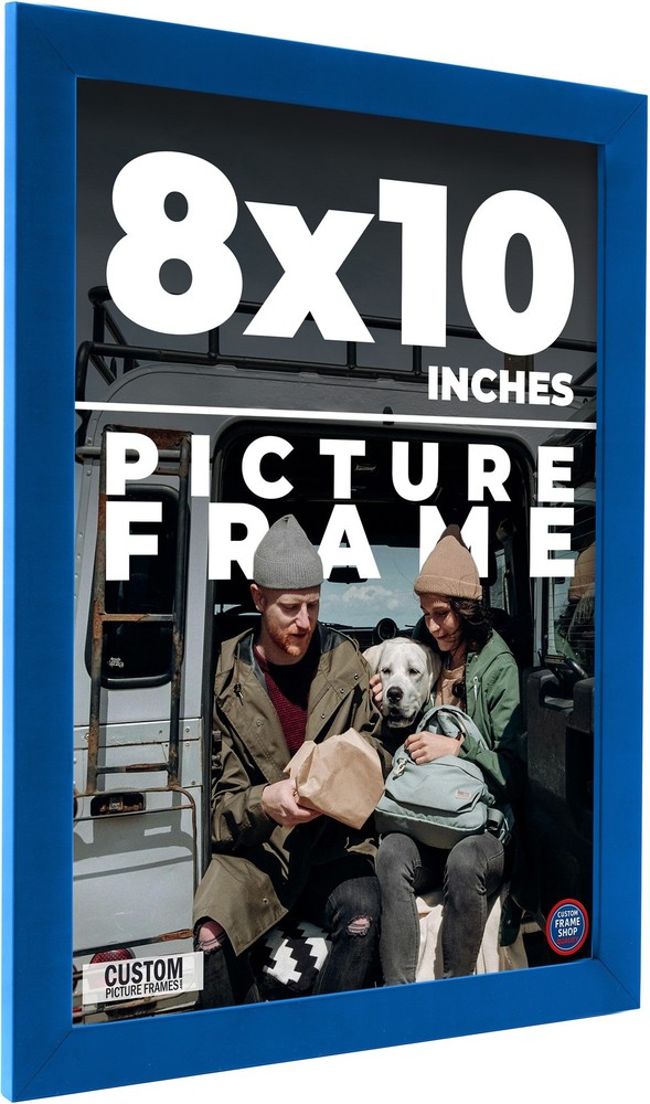8x10 Frame Blue Solid Wood Picture Frame
