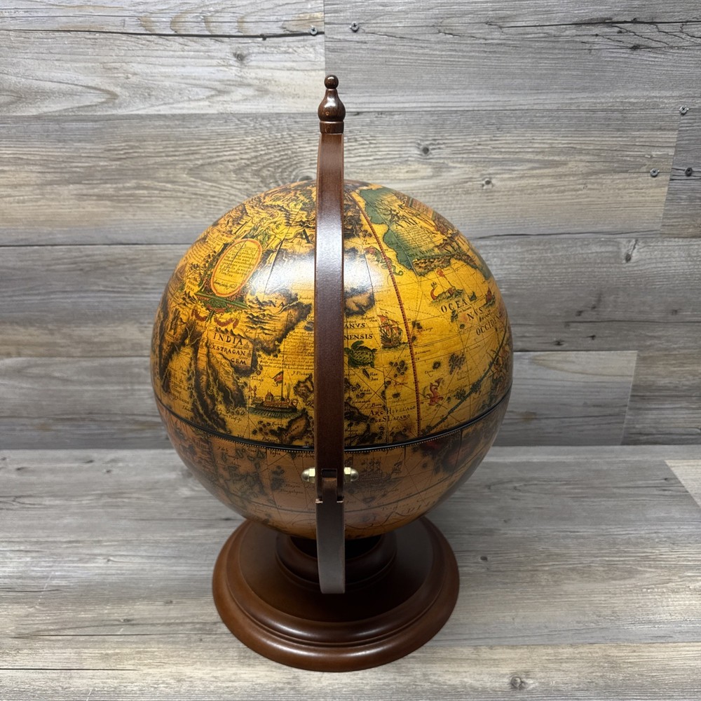Map Globe Opens into Drink Bar Storage World Explorer. Made in Italy