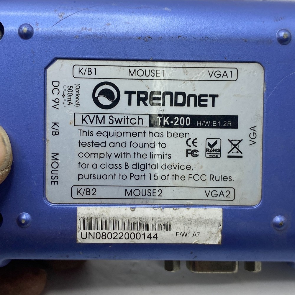 TRENDnet TK-200 KVM SWITCH, 2-Port PS/2 KVM Switch Kit TK200