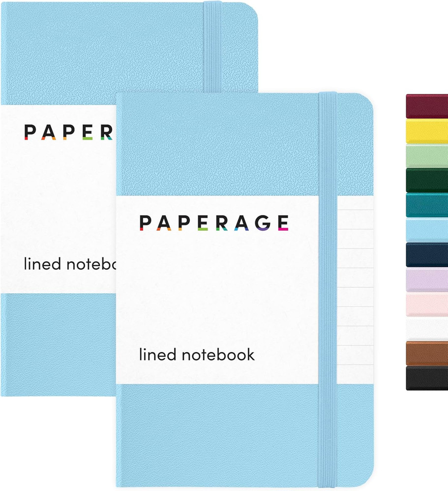 Lined Pocket Journal Notebook, 2 Pack, (Light Blue), 160 Pages, Small Notebook,