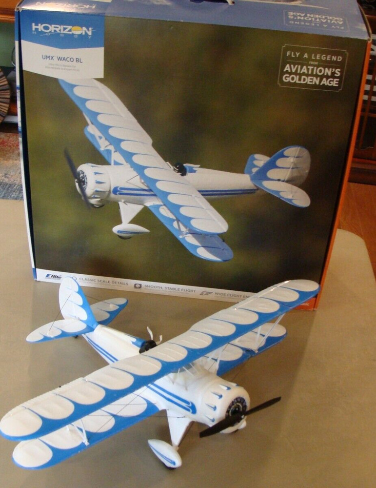 E-flite UMX Waco BL BNF Basic Biplane AS3X® Stabilization RC Airplane EFLU5350