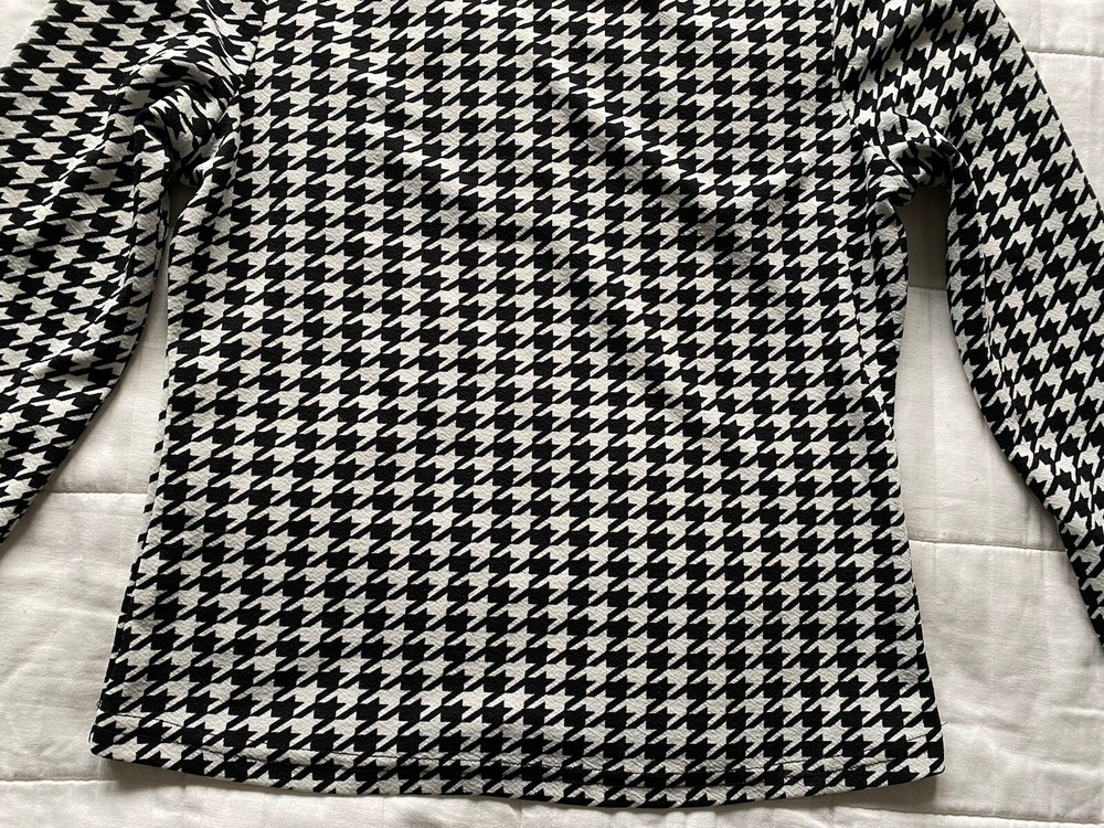 Wimens Shein Black and White Pattern Top and Trousers Set Size Medium