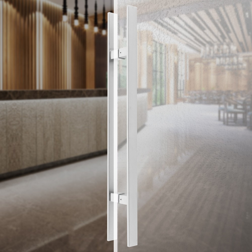 Stainless Steel Double Sided Push Pull Door Handle, H-shaped Door Pull Handle