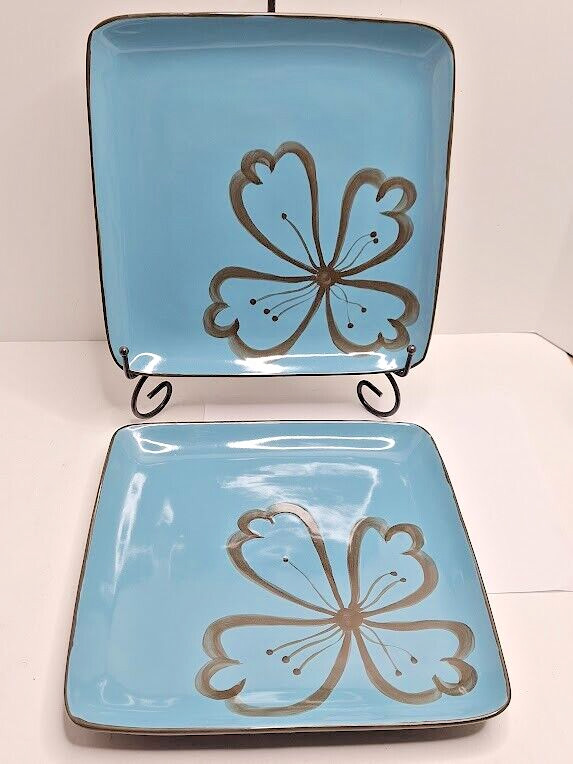 Pier 1 Hibiscus Square Dinner Plate 10 1/2"