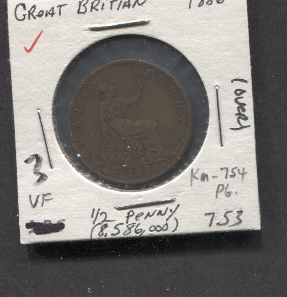 1886-Great Britain-VF/5 Cents