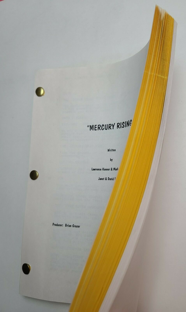 MERCURY RISING / Mark Rosenthal 1997 Screenplay, Bruce Willis savant secret code