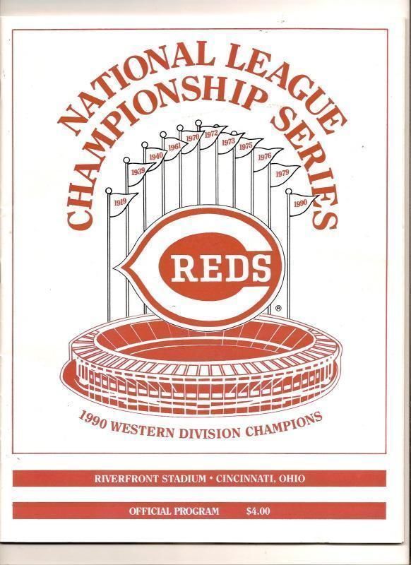 1990 NLCS Championship Program Pirates @ Reds