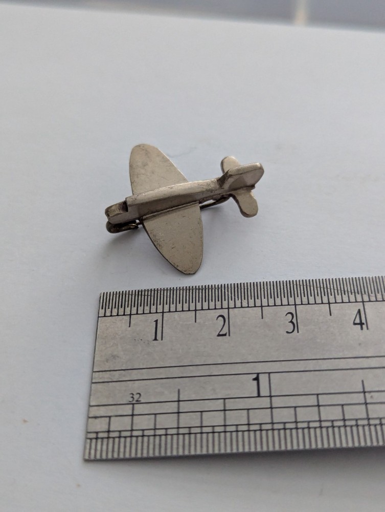 Vintage Scratch Built Spitfire Pin Badge
