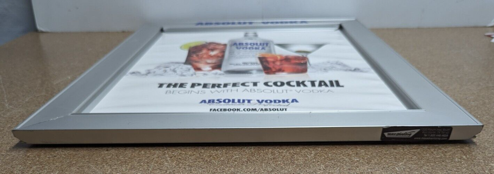 2011 Absolute Vodka Metal Framed Advertising Sign