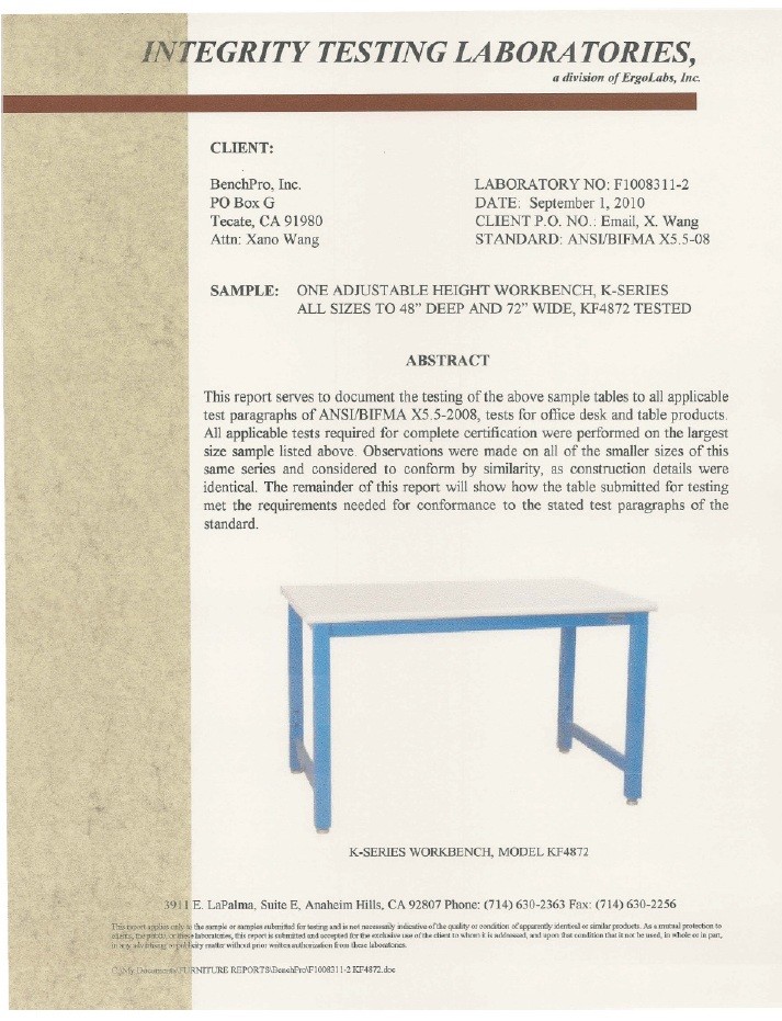BenchPro K Solid Maple 24"D x 48"W Production Table Industrial Workbenches