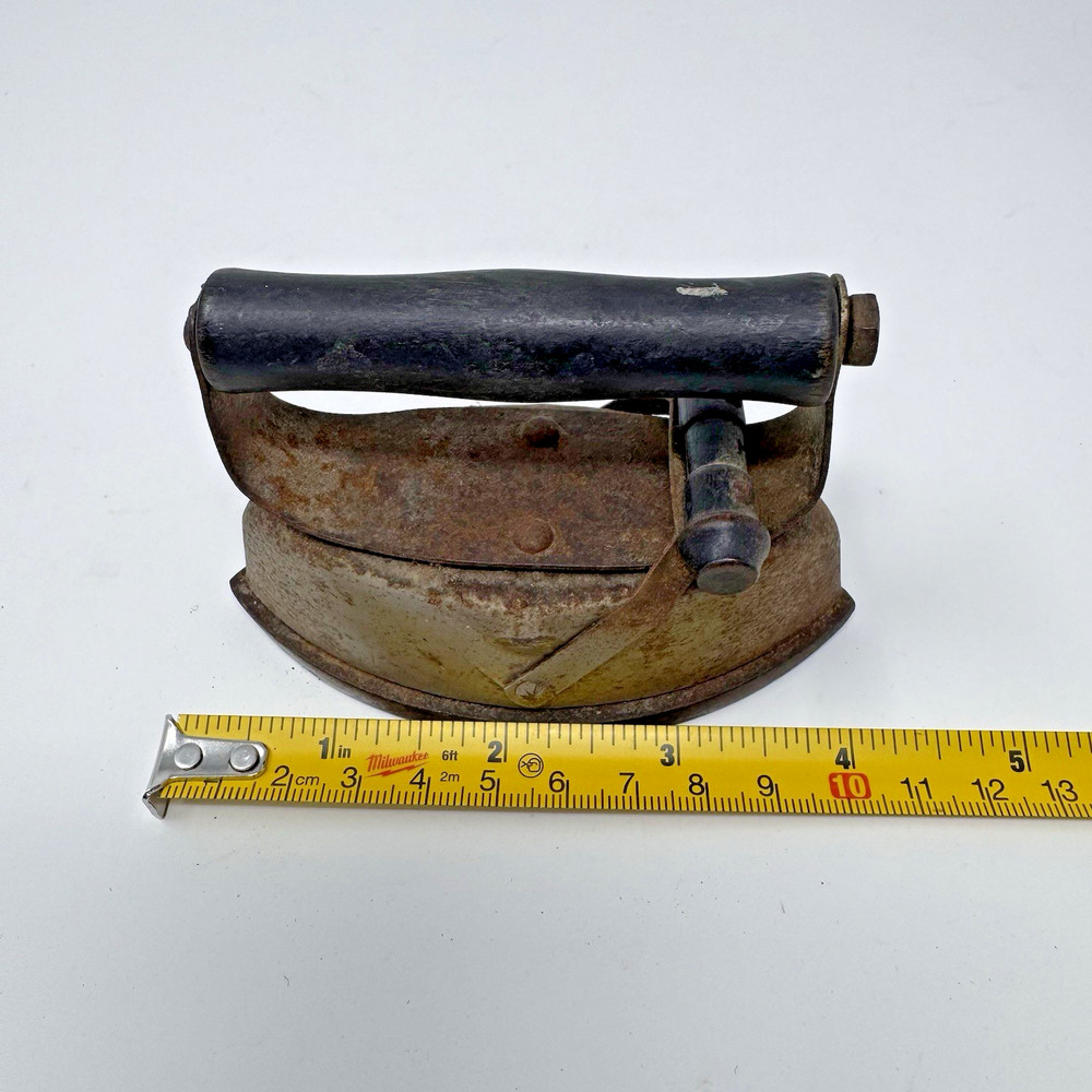 Antique Asbestos Sad Iron Miniature Cast Iron Press Rustic Primitive 4”