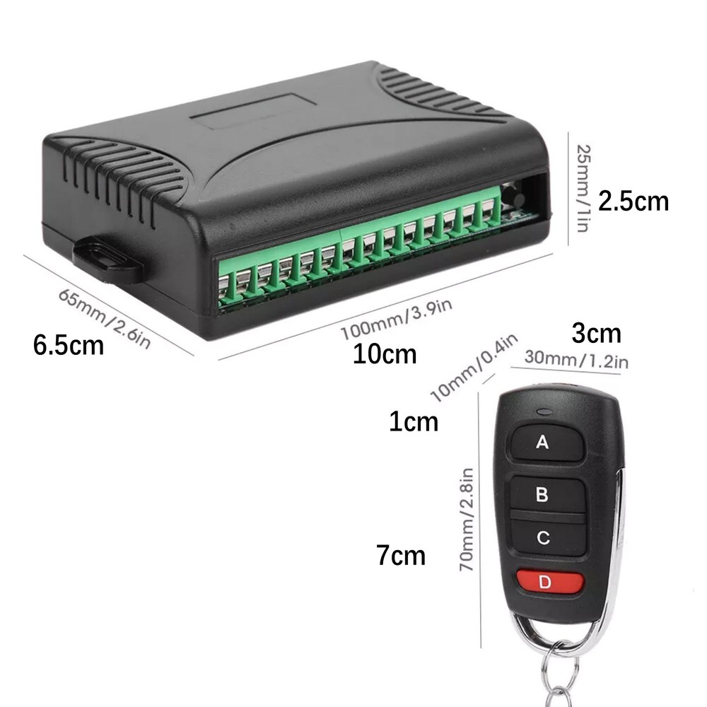 Light Controller Transmitter+Receiver 4 Channel Relay Switch Remote Control