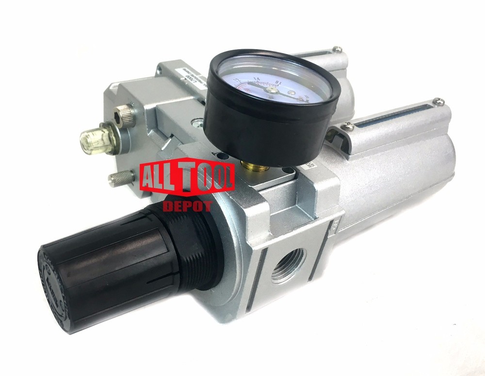 1/2" HEAVY DUTY COMBO PARTICULATE FILTER REGULATOR LUBRICATOR AUTO DRAIN