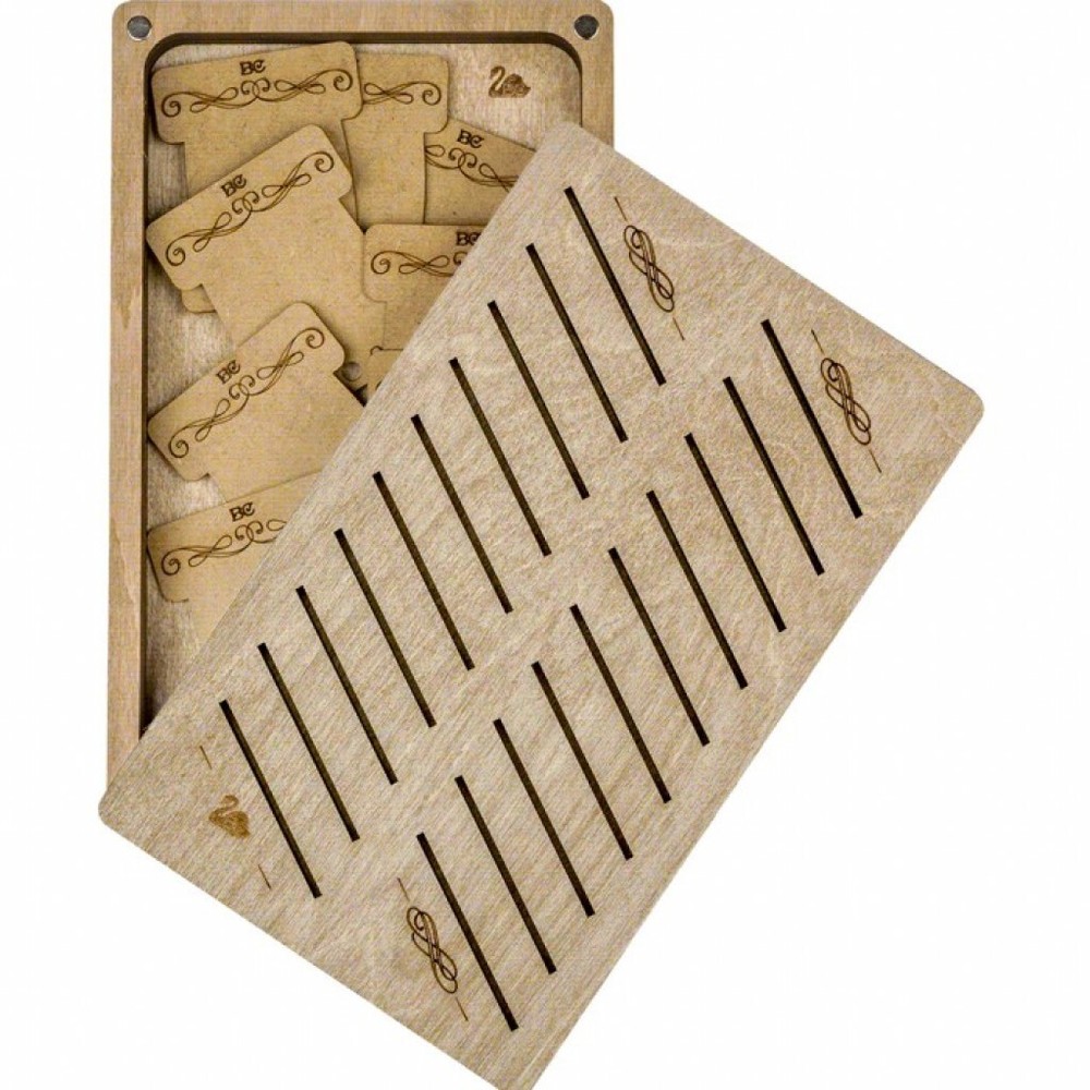 Plywood Needlework Box + 22 spools Needlework Organizer Thread/Floss organizer