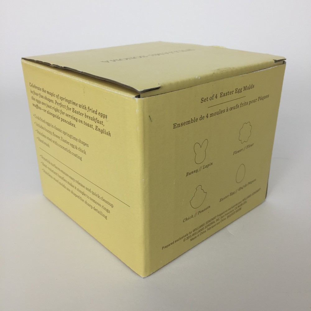 WILLIAMS SONOMA 4 Easter Egg Molds For Eggs Or Cookie Cutters 2015 Retired NEW