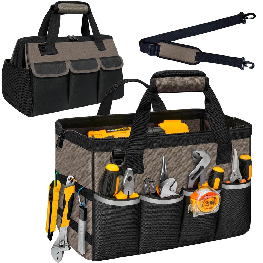 NECKORY Tool Bag, Portable Tool Box Organizer Adjustable Shoulder Strap, Carr...