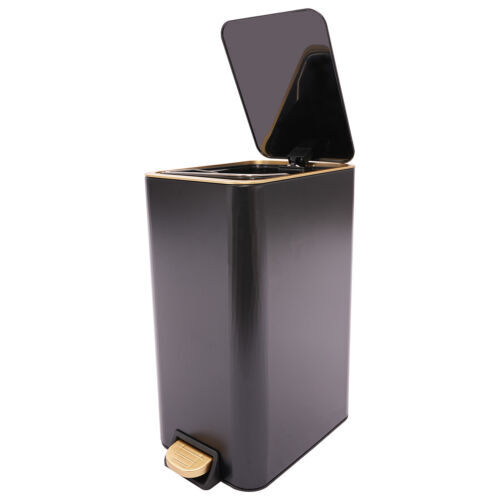 12L Bathroom Trash Can Carbon Steel Step On Kitchen Garbage Bin Step Trash Bin