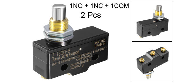 2pcs Z-15GQ-B 1NO + 1NC Panel Mount Snap Button Type Micro Limit Switch
