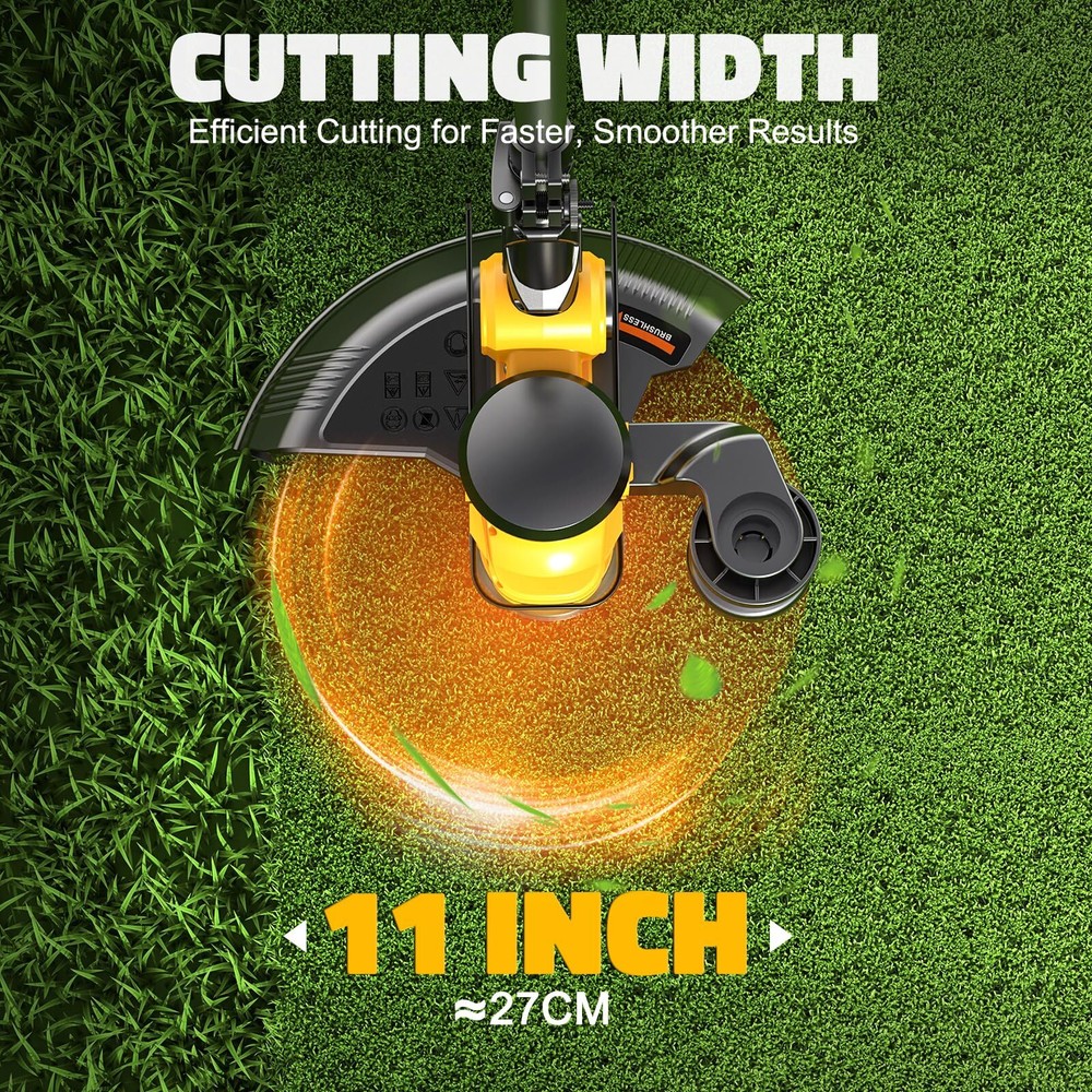 Cordless String Trimmer for Dewalt 20V Battery, Folding 3 In1 Weed Eater with Br