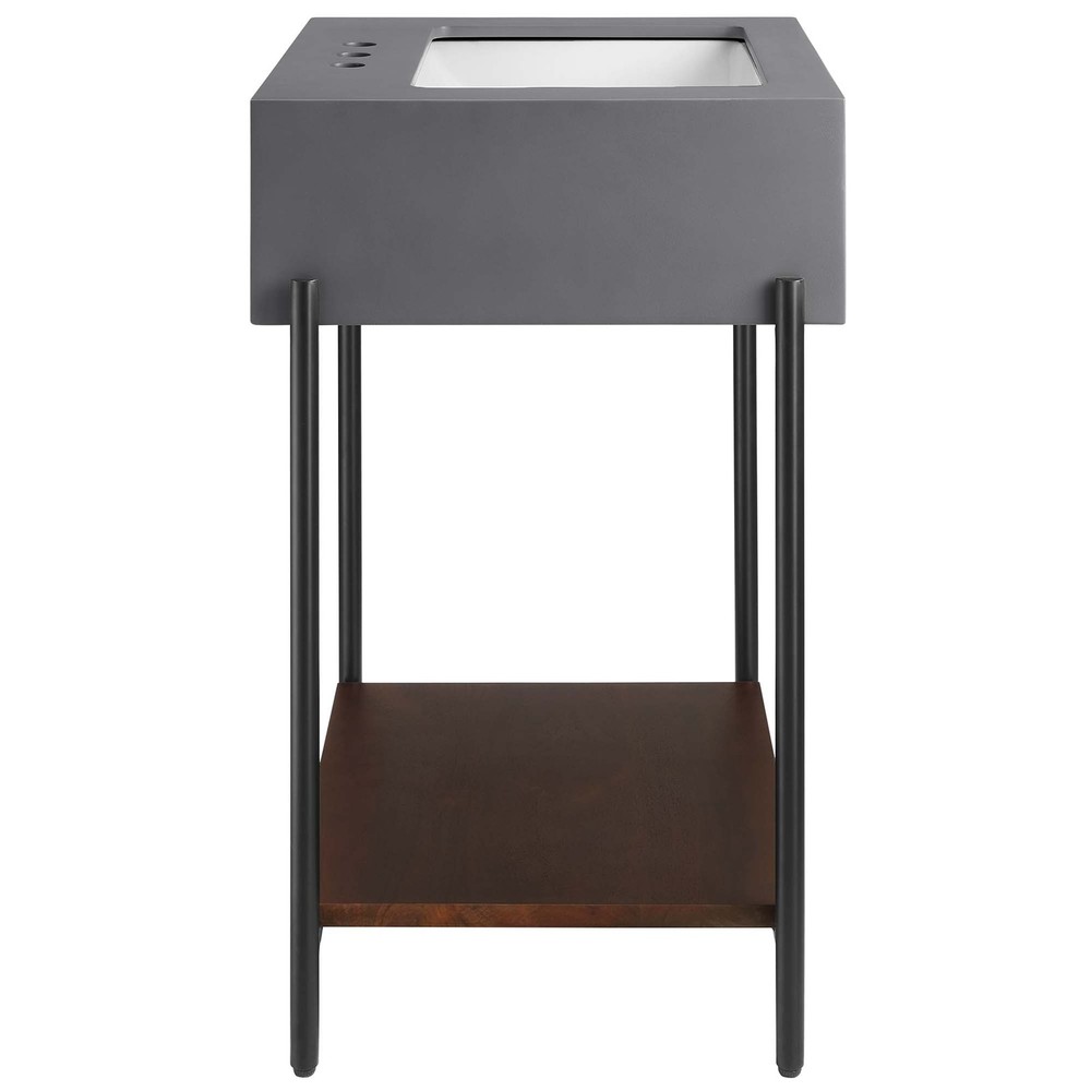 Etch 24" Bathroom Vanity with Sink in Black White