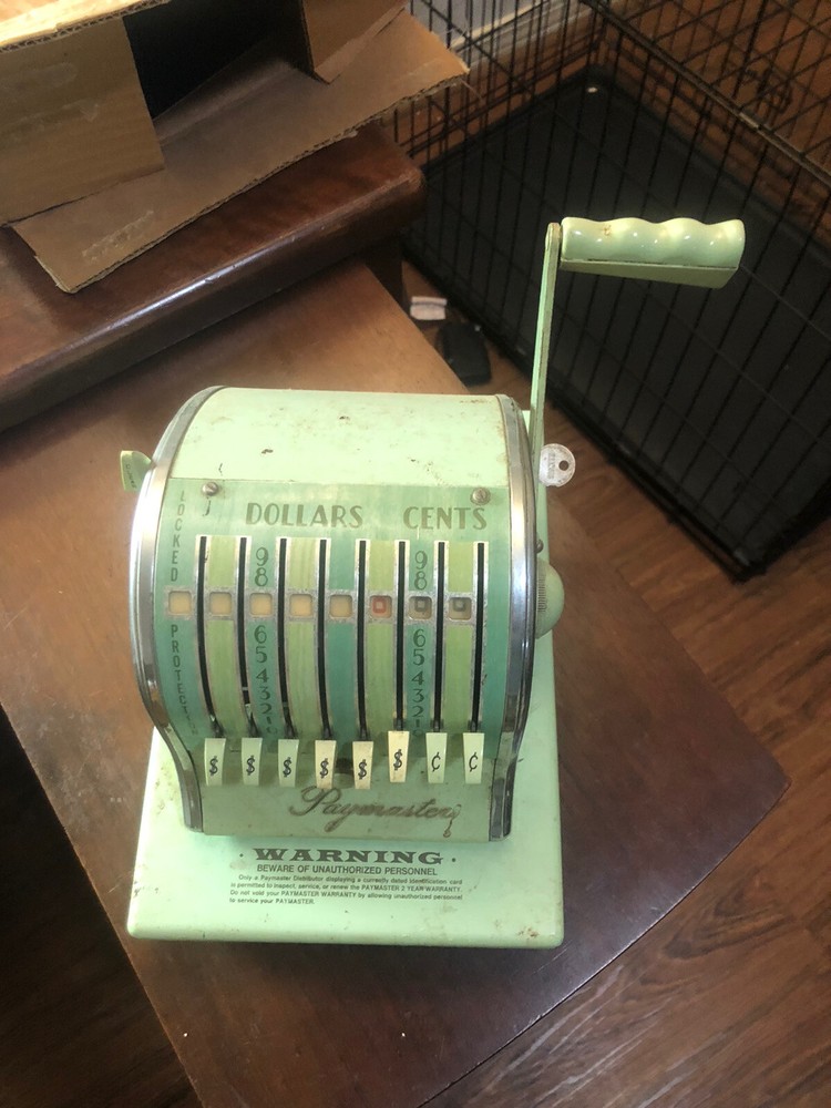 Vintage Paymaster Series X-2000 Check Writer Green