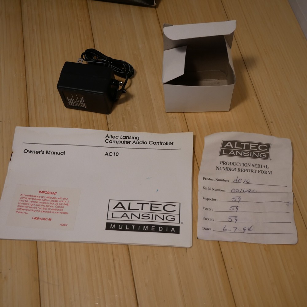 Rare 1994 Vintage Altec Lansing Computer Audio Controller AC10 with original box