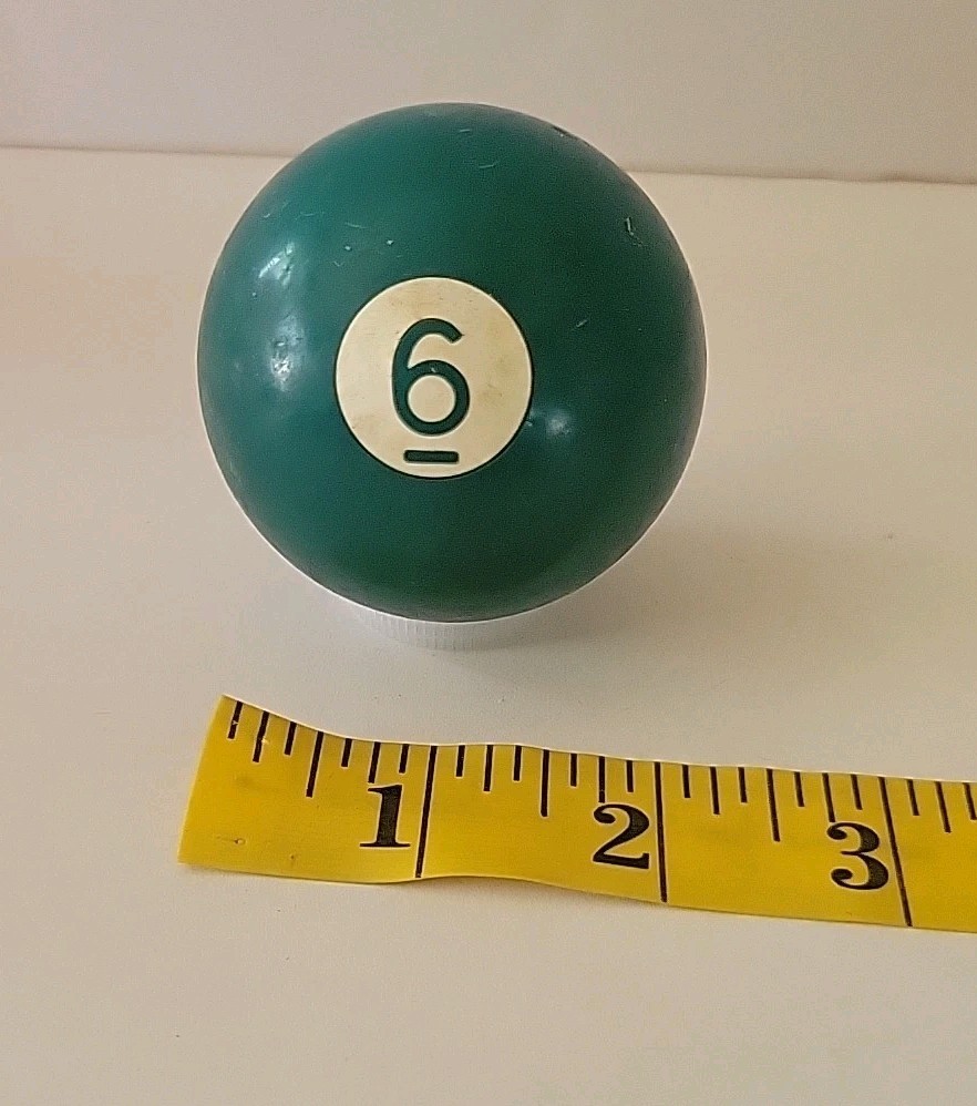 Vintage No. 6 Solid Green Pool Ball Billiard 2" Replacement (O)