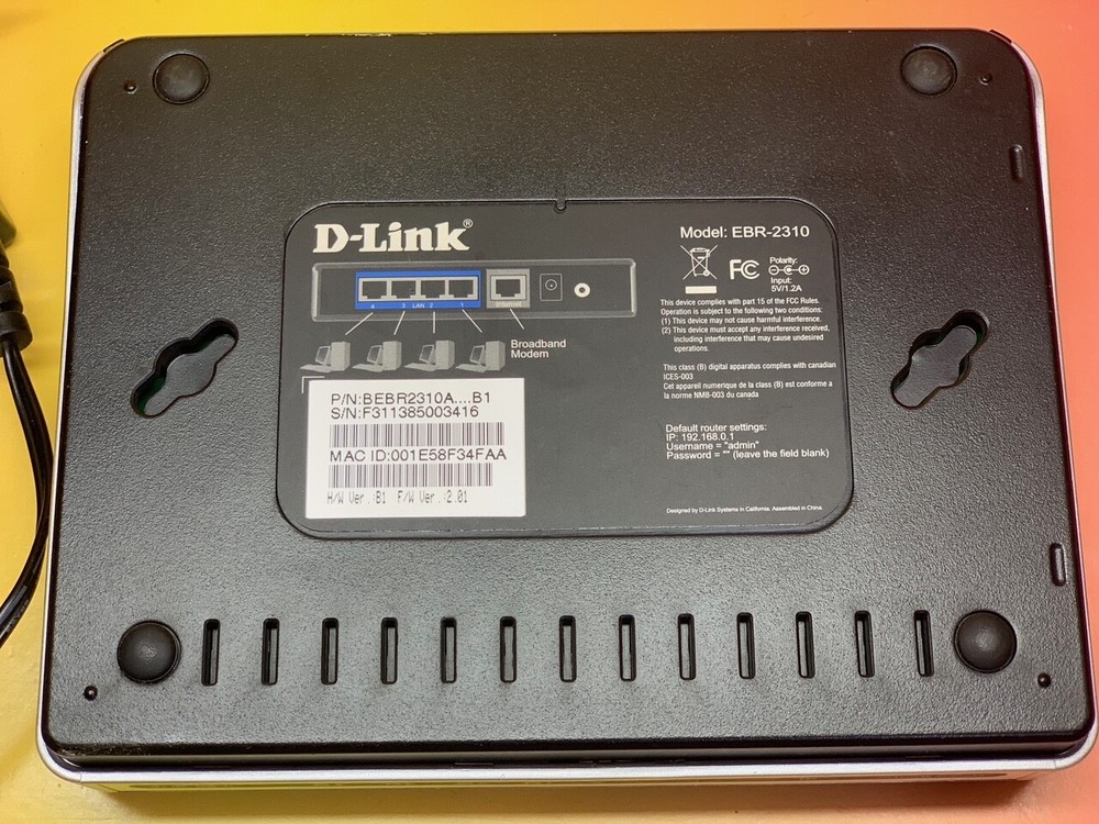 D-Link EBR-2310 Ethernet Broadband Wired Router